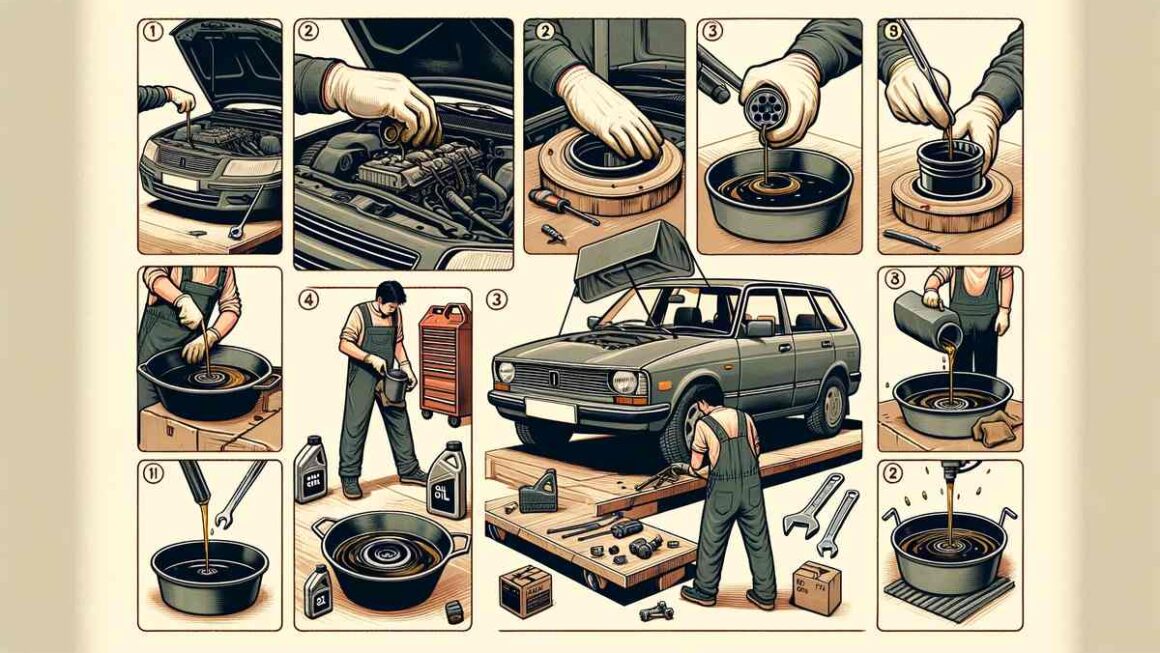DIY car oil change under the hood